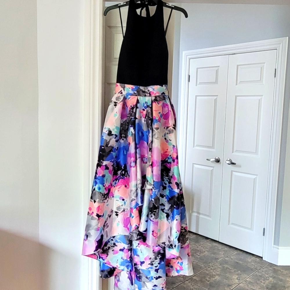 Elegant Multicolor Halter Dress